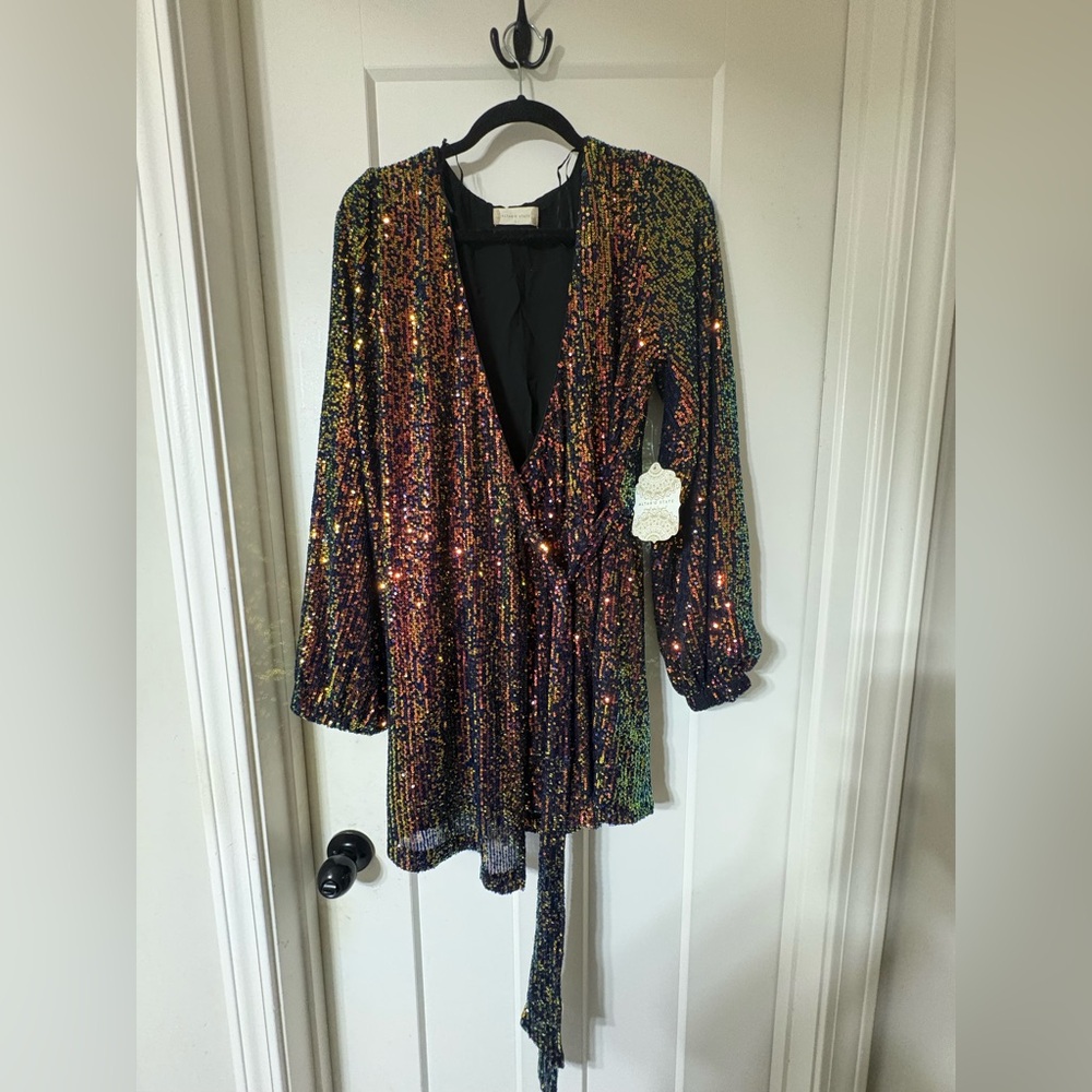 Altar’d State NWT Sequin Wrap Jacket - Iridescent Multi